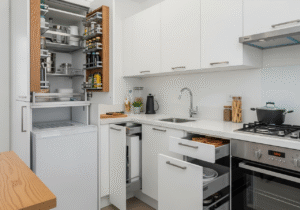 Ergonomia trójkąta roboczego w małej kuchni: Optymalne odległości i wysokości.