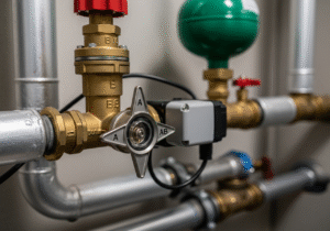 Montaż i parametryzacja zaworu trójdrożnego mieszającego w instalacji z buforem ciepła.